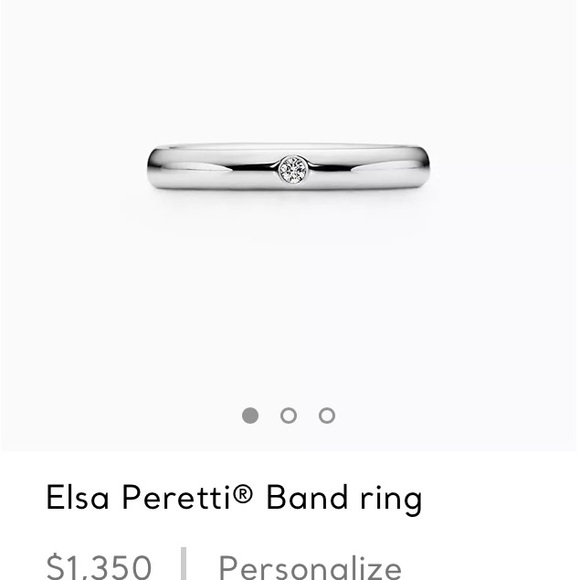 Tiffany & Co Platinum Diamond stacking band ring by Elsa Perertti - Picture 4 of 4